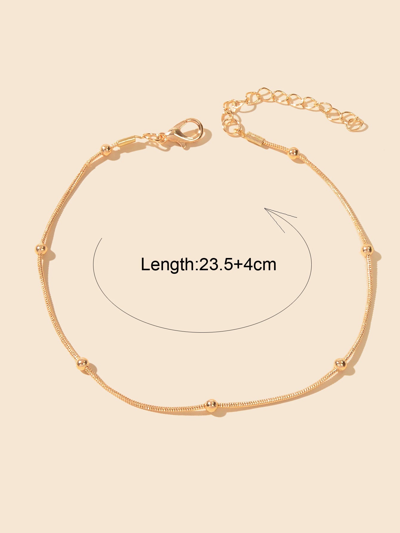 Dainty Gold Beaded Chain Anklet Boho Beach Foot Chain Ankle Women Foot Jewellery-1
