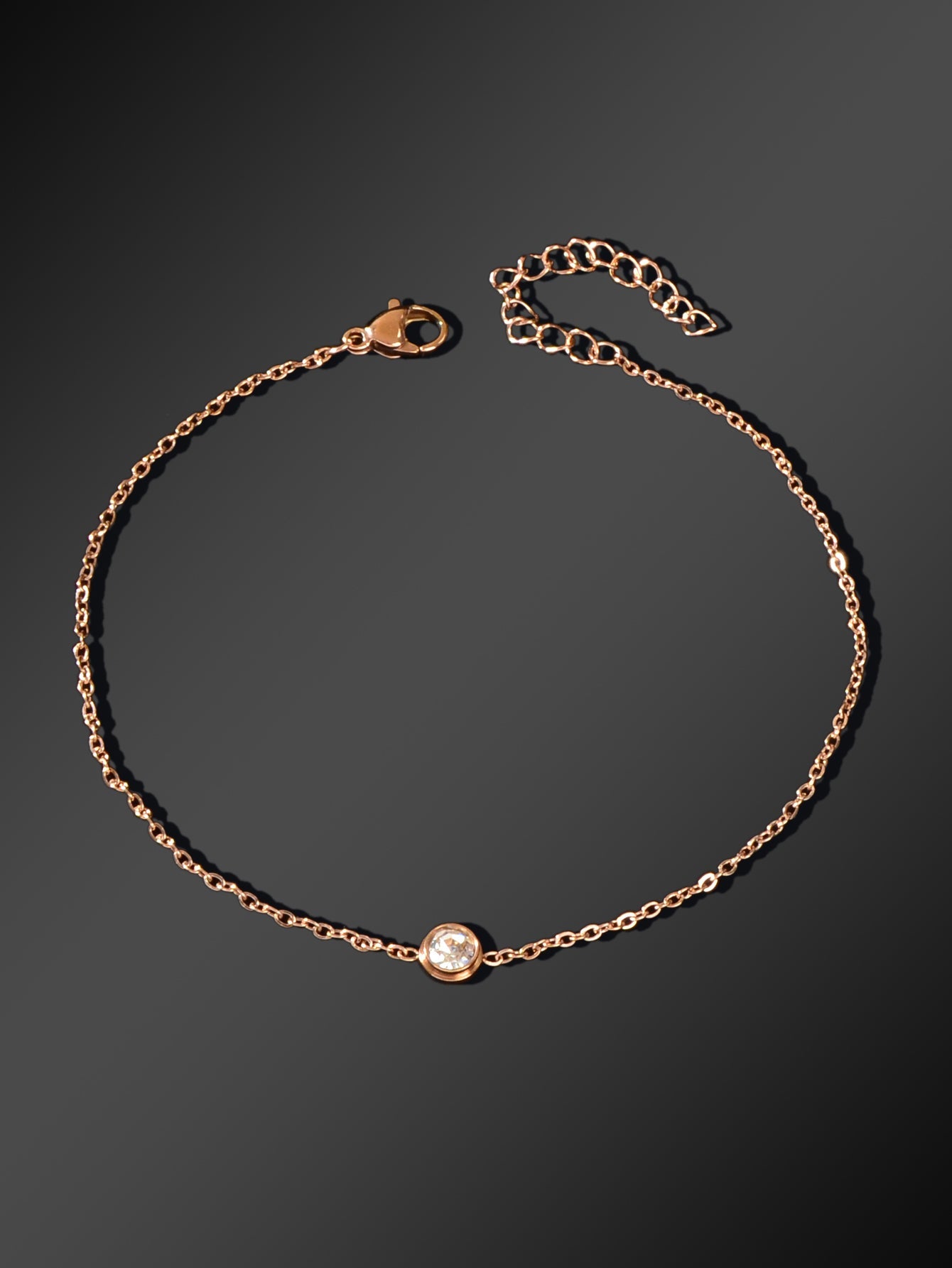 Delicate Summer Beach Rose Gold Chain Rhinstone Charm Anklets Women Jewellery-1