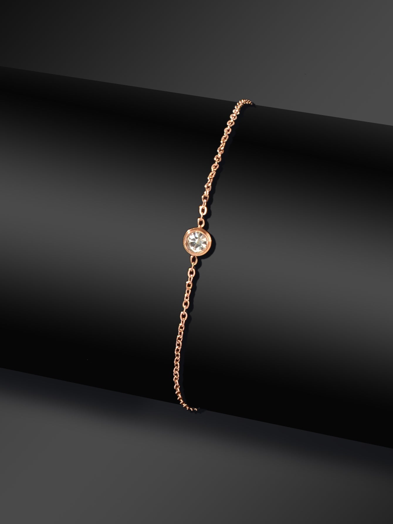 Delicate Summer Beach Rose Gold Chain Rhinstone Charm Anklets Women Jewellery-2