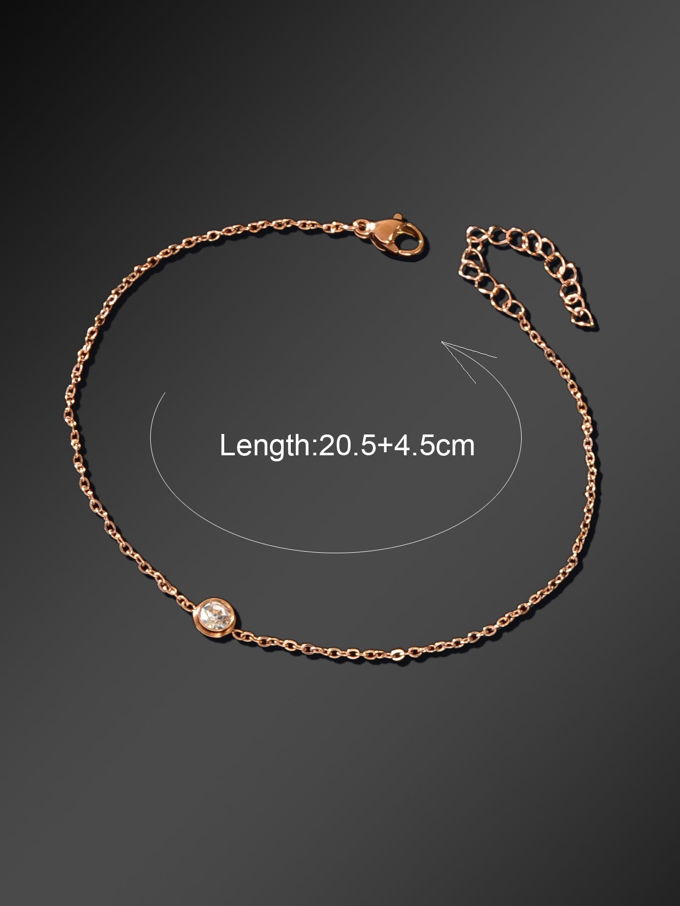 Delicate Summer Beach Rose Gold Chain Rhinstone Charm Anklets Women Jewellery-3