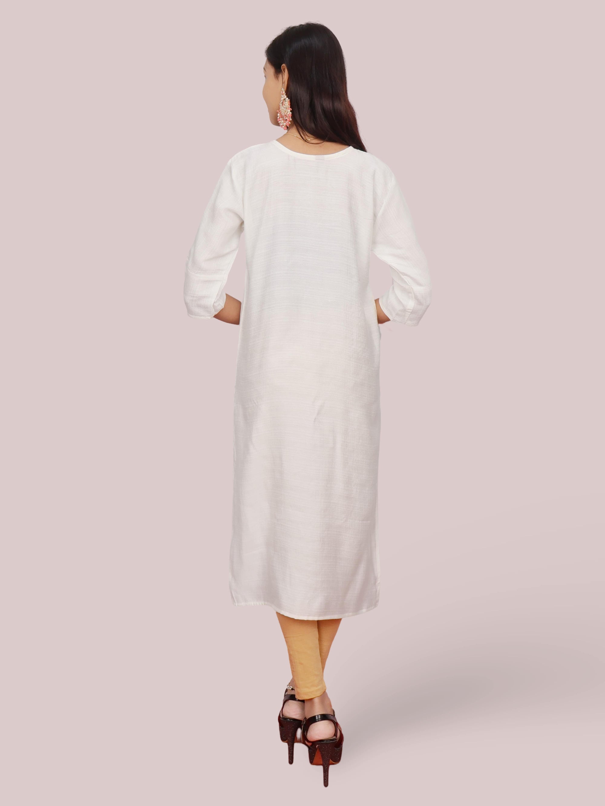Cotton Kurti with Beautifully Embroidered Neckline-2