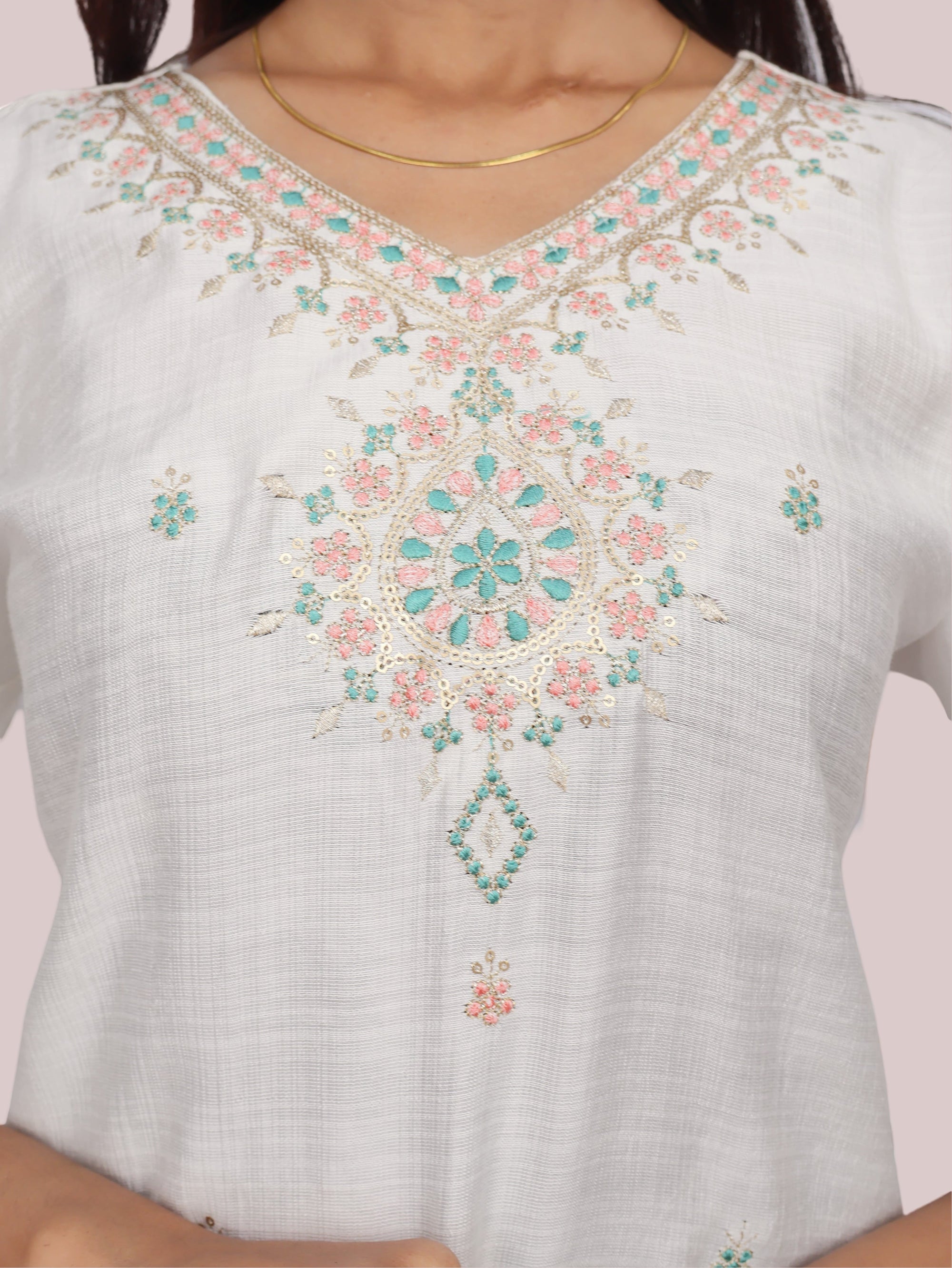 Cotton Kurti with Beautifully Embroidered Neckline-3